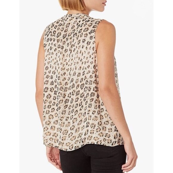 Joie Leopard Print Sleeveless 100% Silk Corie Shirt Size XS - Picture 2 of 9